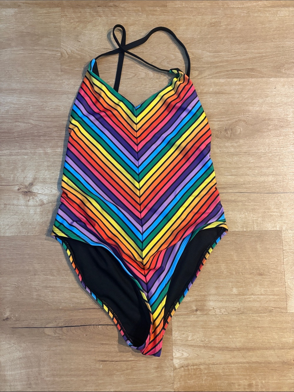 Motel Rocks Multicolor Rainbow Stripe Swimsuit